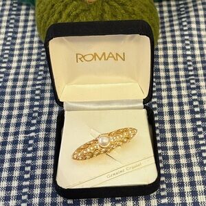 Vintage Roman crystal brooch